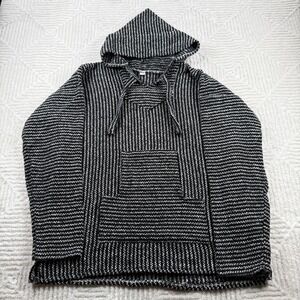 VTG Baja Hoodie Mens XL Del Sol Mexico Mexican Poncho Pullover Sweater Y2K